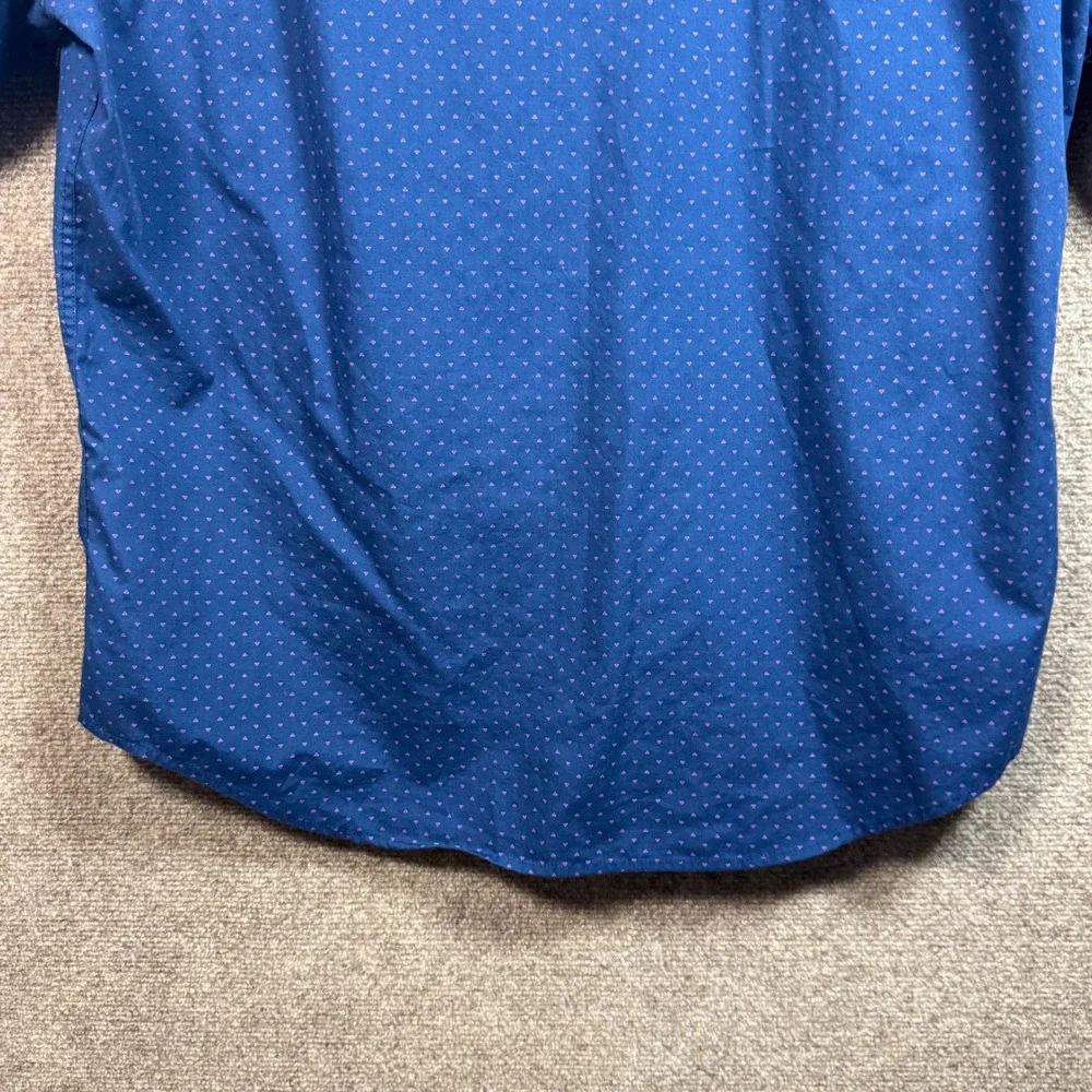 Beverly Hills Polo Club Button Down XL Short Sleeve Geometric Navy Blue